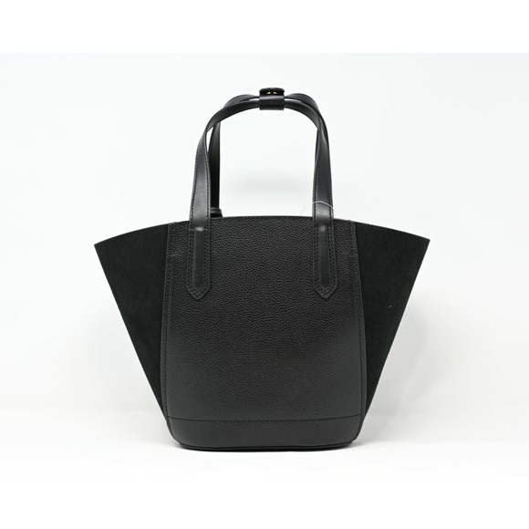 MICHAEL KORS PORTIA Small Tote Black Pebbled Leather & Suede NWT 35F1GPAT1S NWT - Picture 4 of 12